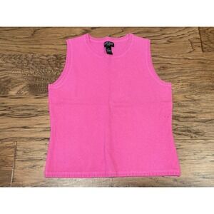Daniel Bishop 100% Cashmere Sweater Tank PM Petite Pink Sleeveless Knit